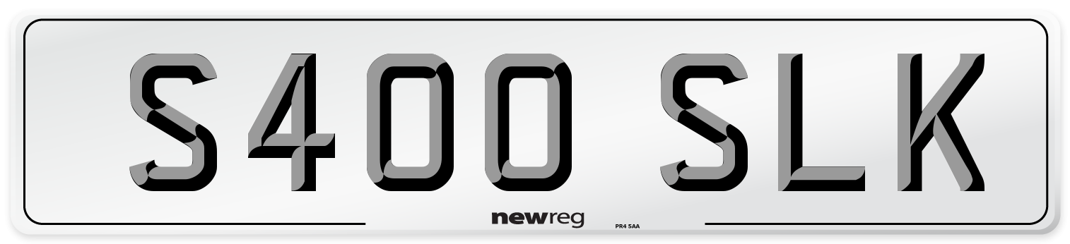 S400 SLK Number Plate from New Reg